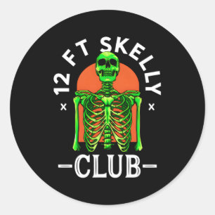 12ft Skelly Club Halloween 12 voet Skeleton Apprec Ronde Sticker
