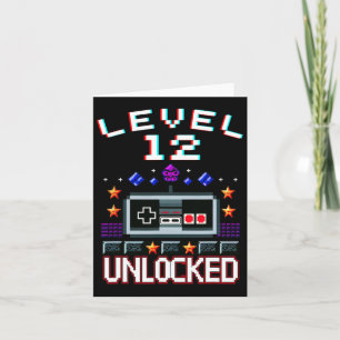 12th Birthday Boy Level 12 Ontgrendeld Grappige Vi Kaart