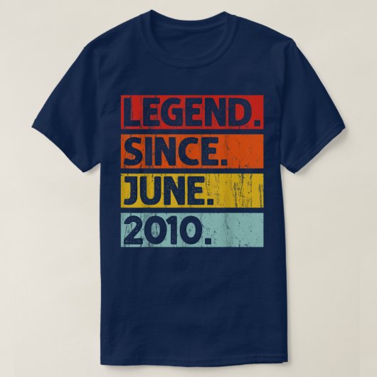 12th Birthday Gifts Legend Since June 2010 12 Year T-shirt (Design voorkant)