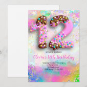 12th Birthday Girls Invitation (Devant / Derrière)