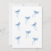12th Birthday Invitation Blue Bow for Girls Kaart (Achterkant)