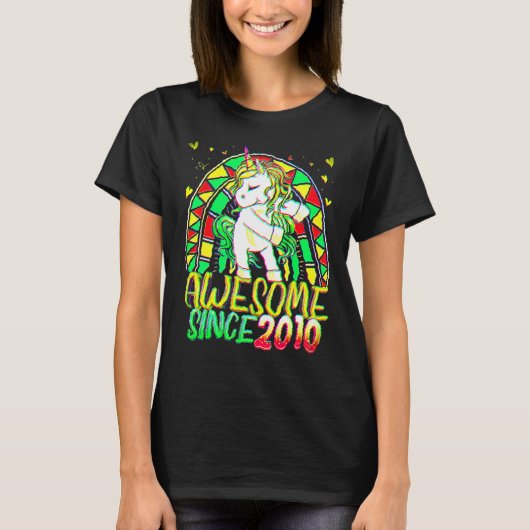 12th Birthday Rainbow 12 Year Old Flossing Unicorn T-shirt (Voorkant)