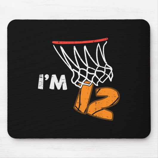 12th Birthday Sketll Im 12 Twelve Year Old Bday Bo Muismat (Voorkant)