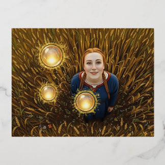 12th Century Light Orb Folie Feestdagen Briefkaart