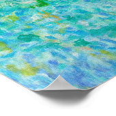 12x12 Abstracte Turquoise Blue Light Yellow Print (Hoek)