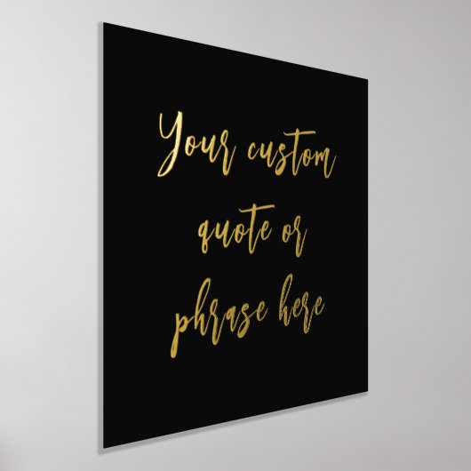 12x12 Black GOLD Custom Quote Phrase Verse SCRIPT Folie Afdrukken (Laagn)