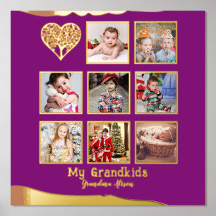 12x12 Fotocollage ECHT GOUD FOLIE Magenta Roze Afdrukken