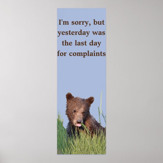 12x36 Poster papier (Matte) met grizzly beer cub (Voorkant)