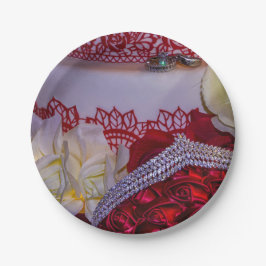 1304 - Trouwtaart, boeket en ringen Papieren Bordje