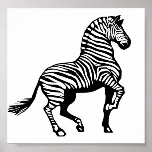 1308759321_Vector_Clipart Zebra wild Poster