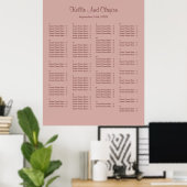130 Cinnamon Roos Simple Wedding Seating Chart Poster (Thuiskantoor)
