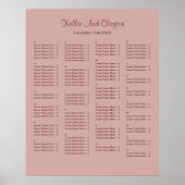 130 Cinnamon Roos Simple Wedding Seating Chart Poster (Voorkant)