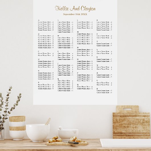 130 Tableau de sièges simples pour Mariages (Cuisine)