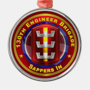 130E Kerstmis, ENGINEER BRIGADE Metalen Ornament
