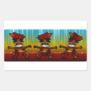 1312743176_Vector_Clipart Hawaiiaans man Tiki Rechthoekige Sticker