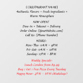 132 cm x 183 cm Autocollant de fenêtre pour restau (Feuille)