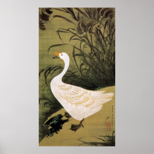 13. 芦 図, 若 Reed & Goose, Jakuchüd, Japan Art Poster