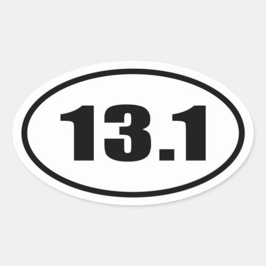 13.1 Half marathon ovaal Ovale Sticker (Voorkant)