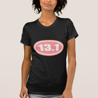 13.1 Half marathon roze ovaal T-shirt