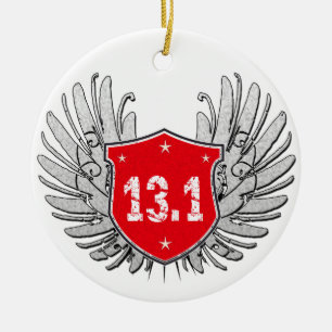 13.1 Halfmarathonschild Keramisch Ornament