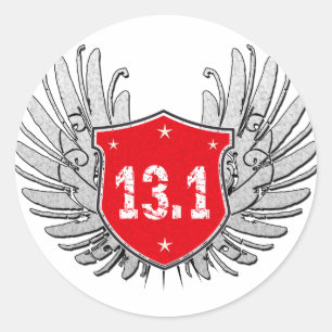 13.1 Halfmarathonschild Ronde Sticker