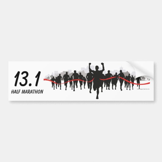 13.1 Halve marathon Bumpersticker (Voorkant)