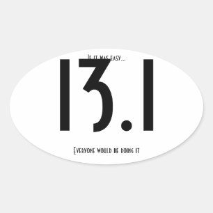 13.1 halve marathon ovale sticker