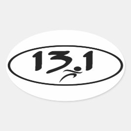 13.1 halve marathon ovale sticker