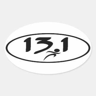 13.1 halve marathon ovale sticker