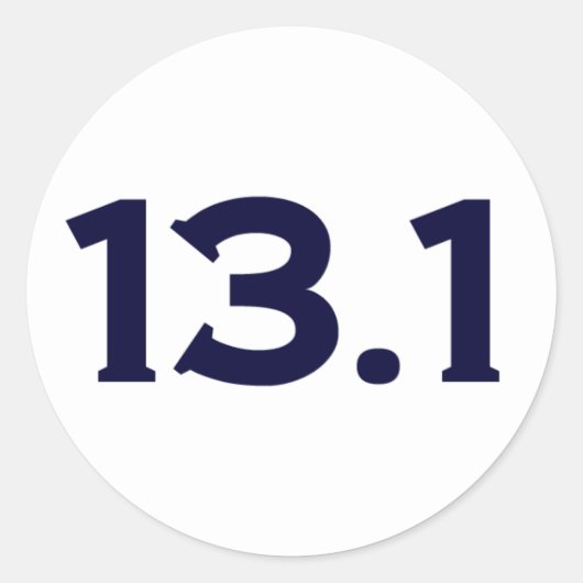 13.1 halve marathon ronde sticker (Voorkant)