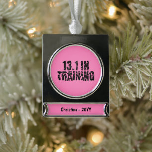 13.1 In opleiding met een halfslager gebroken glas Verzilverd Banner Ornament