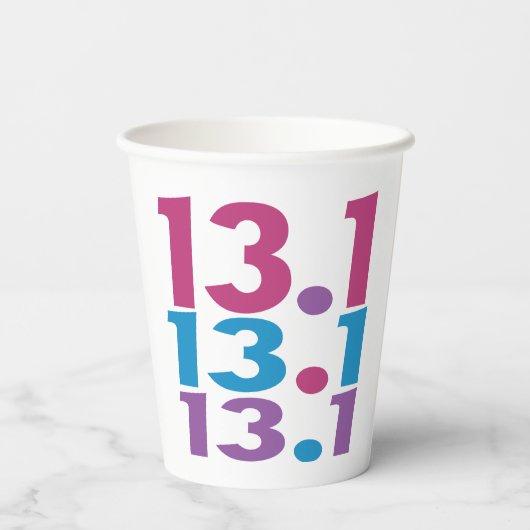 13.1 Marathonloper - Halve Marathon Runner thema Papieren Bekers (Achterkant)