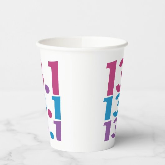 13.1 Marathonloper - Halve Marathon Runner thema Papieren Bekers (Links)