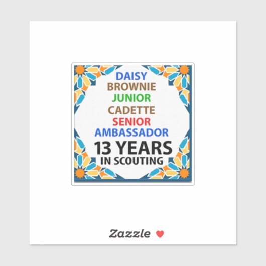 13 ans en Scouting Sticker (Feuille)