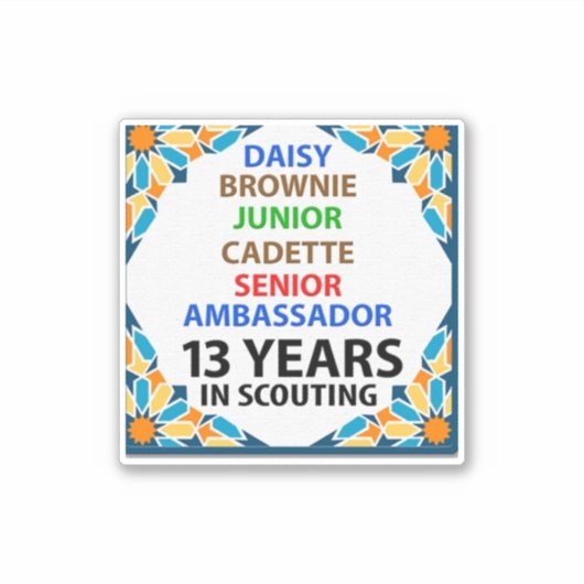 13 ans en Scouting Sticker (Devant)
