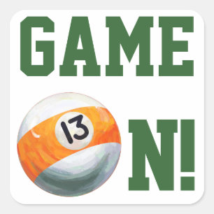 13 Ball Vierkante Sticker