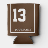 13 Bruin met Witte Paard Zadeldeken Custom Blikjeskoeler (Voorkant)