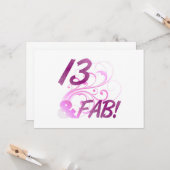 13 en feestdag kaart (Voorkant / Achterkant in situ)