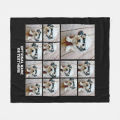 13 Foto Collage Modern Square Layout Black Fleece Deken (Voorkant (Horizontaal))