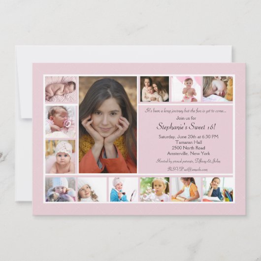 13 Foto collage - Verticale fotouitnodiging Kaart (Voorkant)