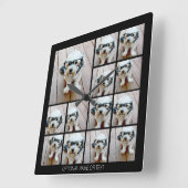 13 Foto Funky Collage met eenvoudige tekst Vierkante Klok (Hoek)