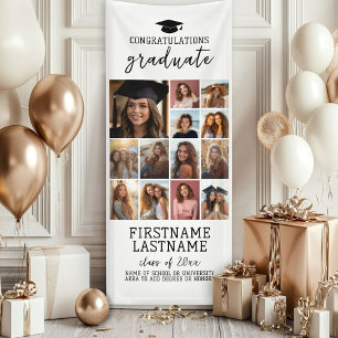 13 Fotocollage Afstuderen Modern Minimaal Wit Spandoek