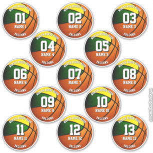 13 Groen Goud Sportteam Kleuren Basketbal Sticker