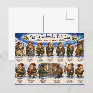 13 IJslandse Kerstmannen Kerst reykjavik Briefkaart