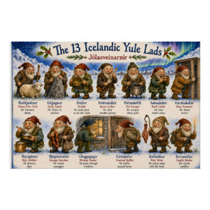 13 IJslandse Kerstmannen Kerst reykjavik Perfect Poster