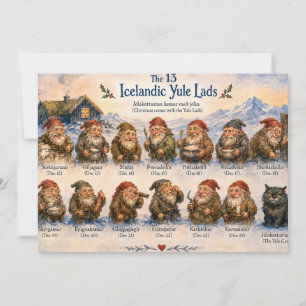 13 IJslandse Yule Lads Kerstmis in IJsland  Bedankkaart