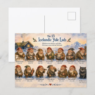 13 IJslandse Yule Lads Kerstmis in IJsland Briefkaart