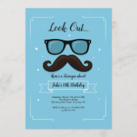 13 Invitation à la fête d'anniversaire de Mustache