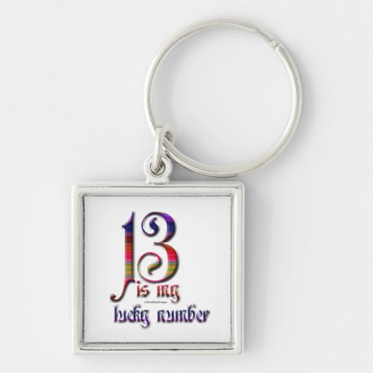 13 is mijn Lucky Number-Colorful Sleutelhanger (Voorkant)