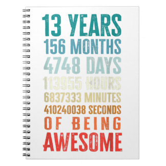 13 jaar 156 maanden Geweldige 13e verjaardag Notitieboek